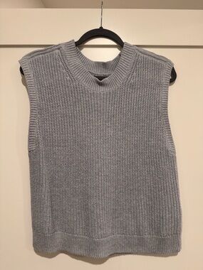 ABERCROMBIE Gray Sleeveless Cotton Blend Knit Top Sz M